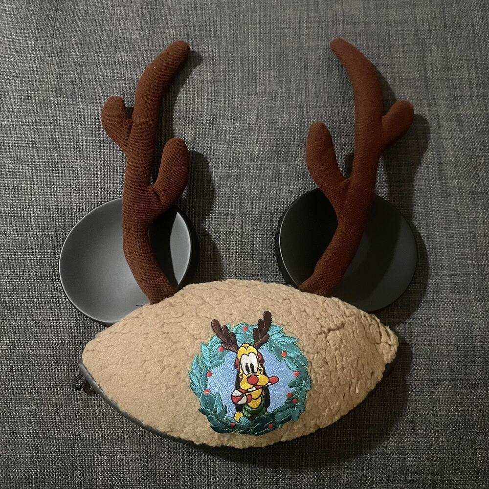 Disney Mickey Ears Pluto Reindeer Antlers Christmas Hat NEW Disneyland